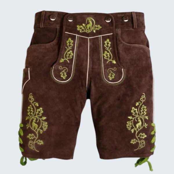 Alpine Walnut Brown Lederhosen with Suspenders