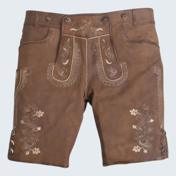 Authentic Lederhosen Men Shorts with Suspenders