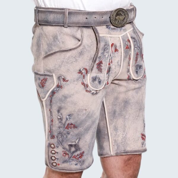 Authentic Lederhosen Men Vintage Gray