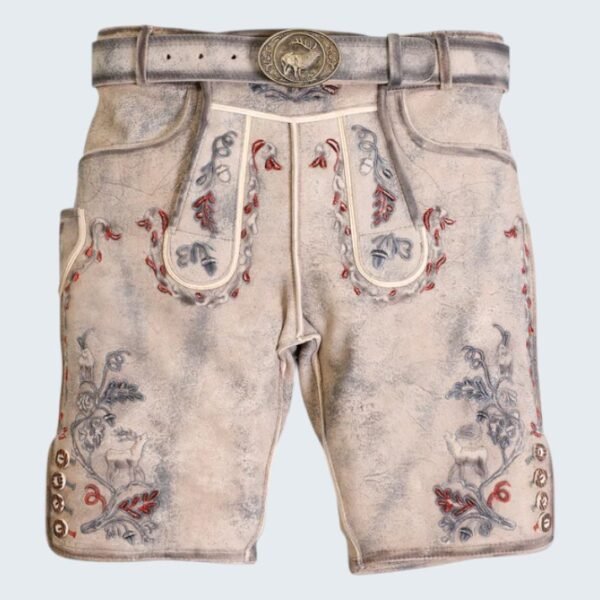 Authentic Lederhosen Men Vintage Gray