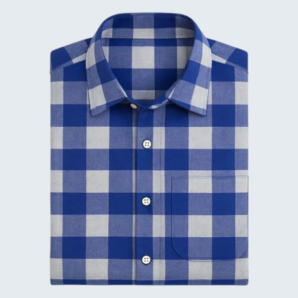 Classic Blue Checkered Men's Shirt
