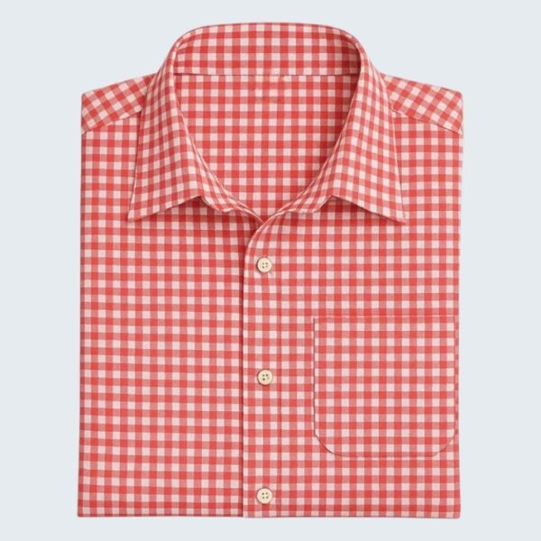 Deep Red Men's Small Checkered Shirt