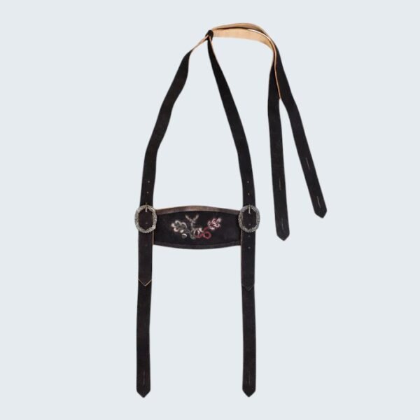 Elegant Rustic Black Lederhosen Suspenders