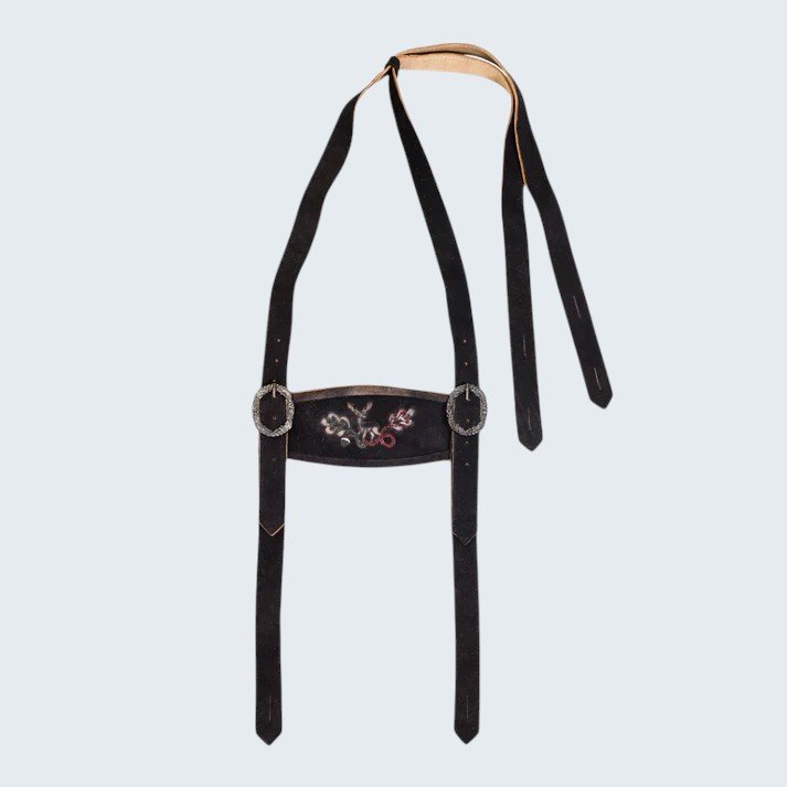 Elegant Rustic Black Lederhosen Suspenders Elegant Rustic Black Lederhosen Suspenders