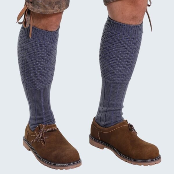 Fashionable Gray Kee High Bavarian Men Socks