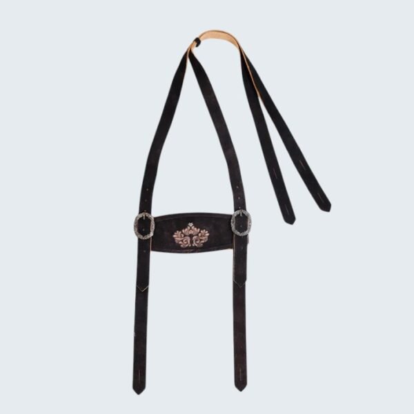 Forest Black Bavarian Lederhosen Suspenders