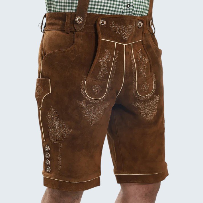 Hazelnut Brown Oktoberfest Lederhosen Shorts with Suspenders Hazelnut Brown Oktoberfest Lederhosen Shorts with Suspenders
