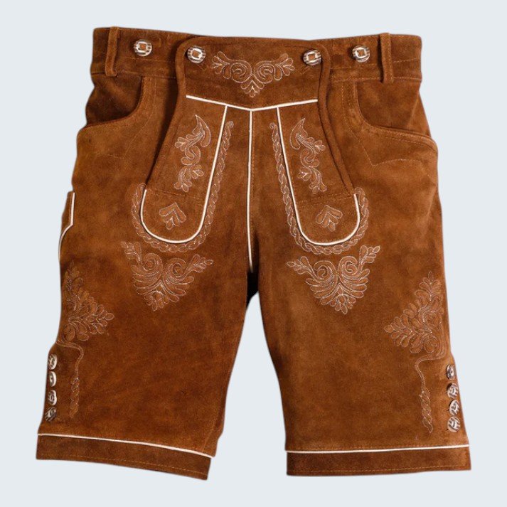 Hazelnut Brown Oktoberfest Lederhosen Shorts with Suspenders Hazelnut Brown Oktoberfest Lederhosen Shorts with Suspenders