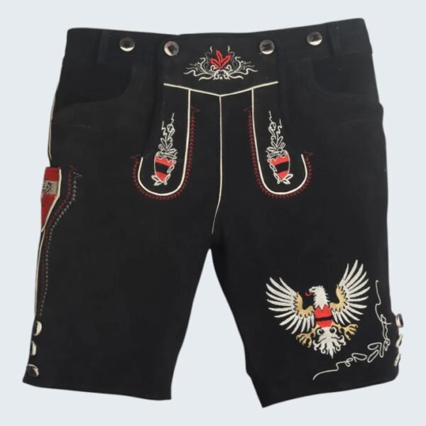 Lederhosen Men Adler Black with Suspenders