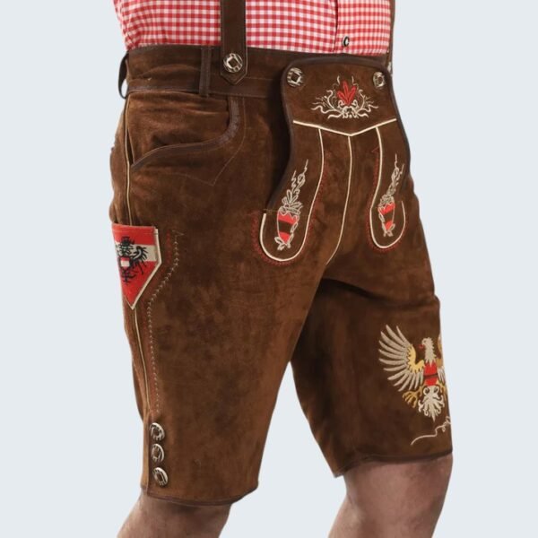 Lederhosen Men Adler Brown with Suspenders