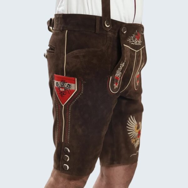 Lederhosen Men Chocolate Brown with Suspenders