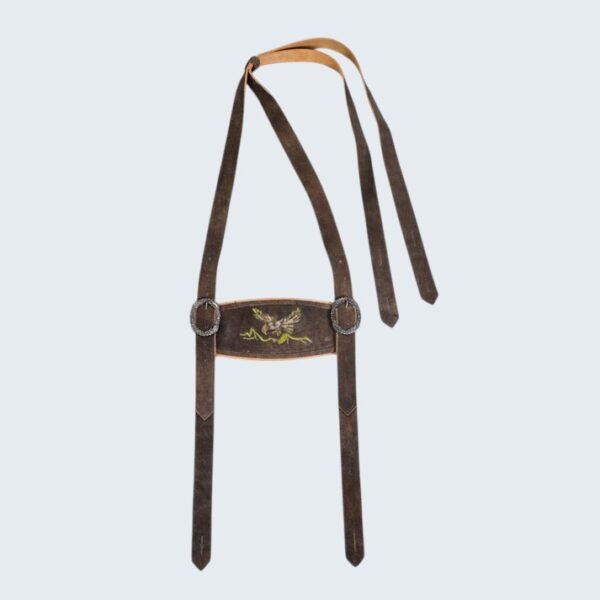 Mens Bavarian Dark Brown Lederhosen Suspenders