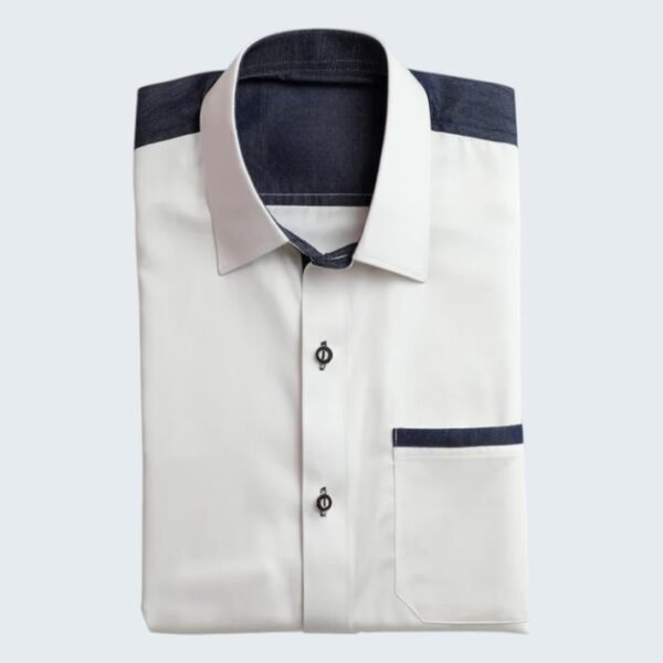 Men's Trachten Shirt Vintage Charm White with Blue Details