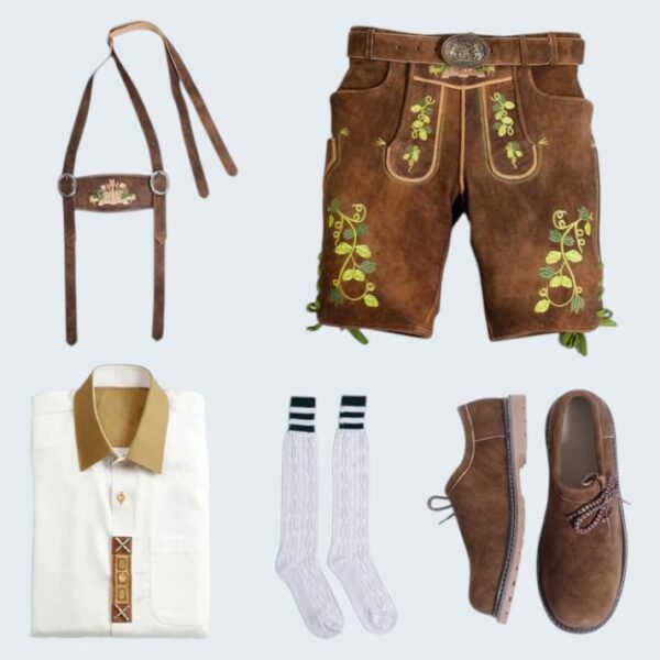 Russet Brown German Lederhosen Set