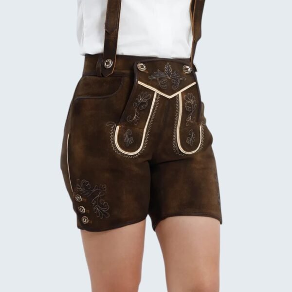 Traditional Style Brown Women Lederhosen