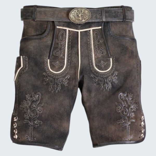 Vintage Graphite Alpine Lederhosen Men