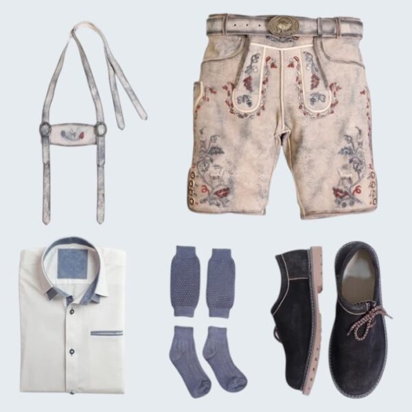 Vintage Gray Authentic Lederhosen Set