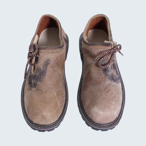 Vintage Style Light Brown Trachten Shoes in Original Leather