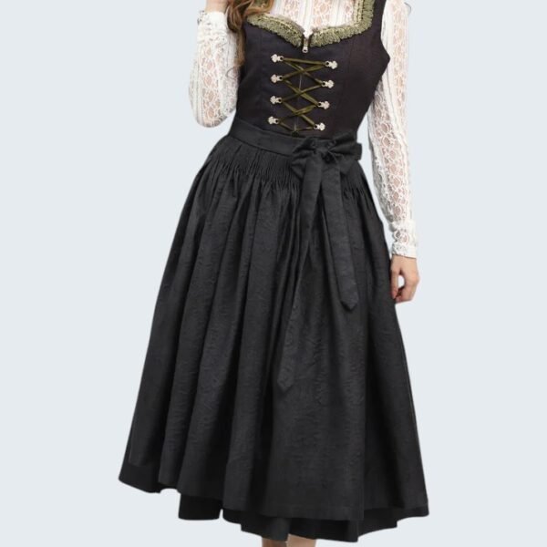 Midi Dirndl Dress Luxury Royal Black