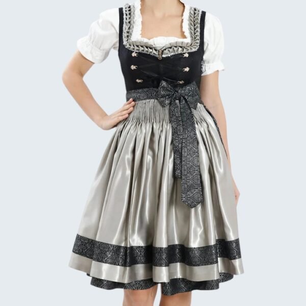 Midi Dirndl Inspired by Midnight Black Elegance