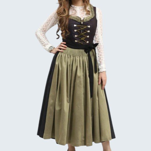 Smoky Royal Black Dirndl Dress