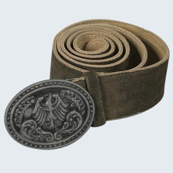 Traditional Brown Antique Buckle Lederhosen Belt