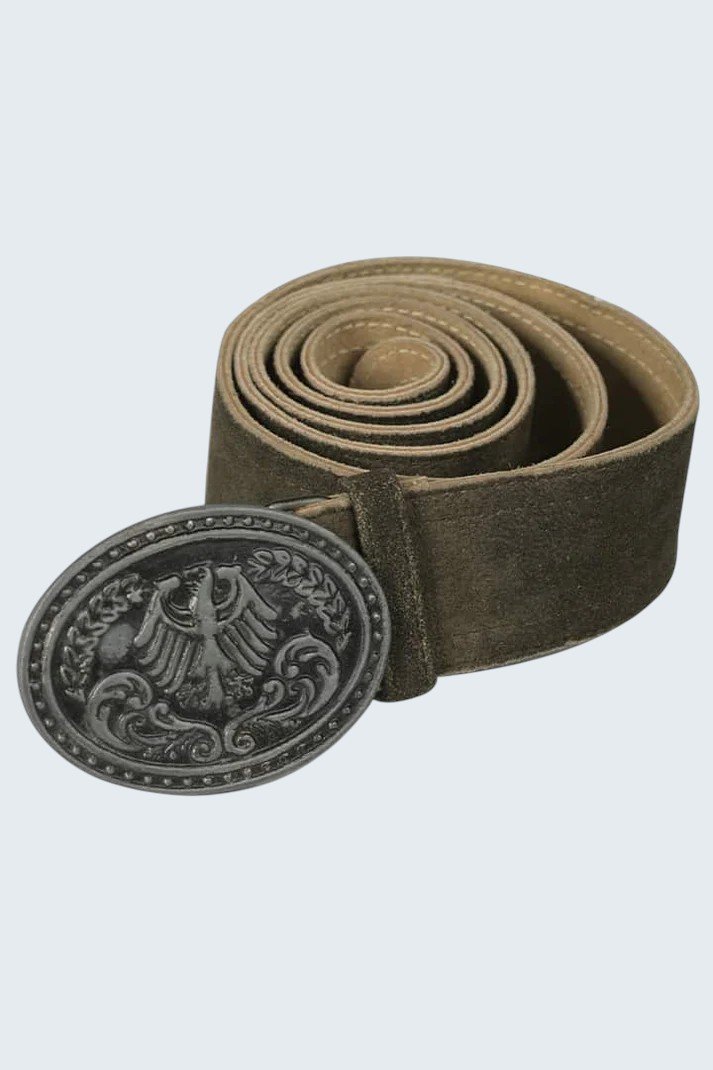 Traditional Brown Antique Buckle Lederhosen Belt Traditional Brown Antique Buckle Lederhosen Belt
