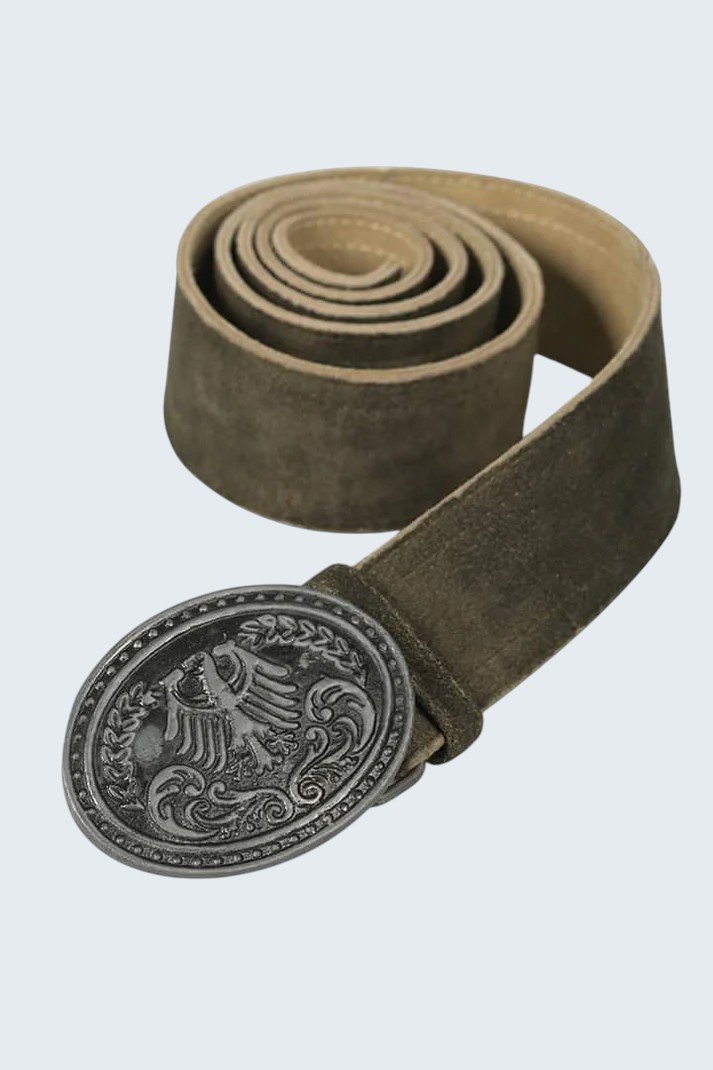 Traditional Brown Antique Buckle Lederhosen Belt2 Traditional Brown Antique Buckle Lederhosen Belt - Image 2